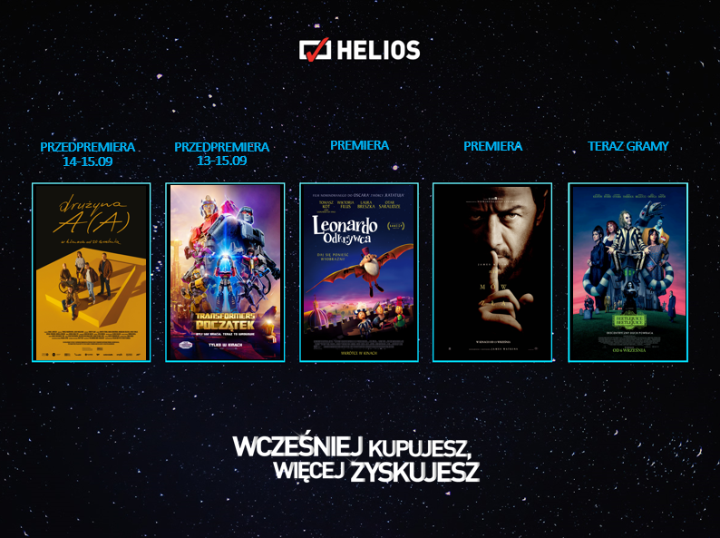 ZAPROSZENIE. Moc wrześniowych nowości w kinie Helios Kalisz